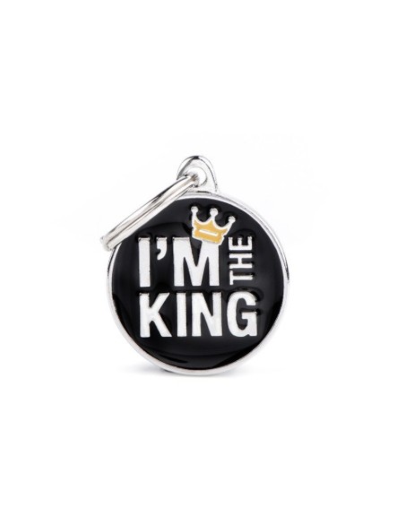 Medaglietta Charms Cerchio Medium The King .Accessori per cani