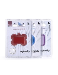 Medaglietta Hustag Osso Alluminio Rosso Gomma Rossa . Accessori per cani. 2