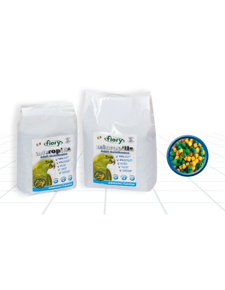 Fiory Micropills Adult Amazzoni 1,4 kg . Mangime Per Uccelli.