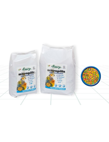 Fiory Micropills Adult Parrocchetti kg 1,4. Mangime Per Uccelli .