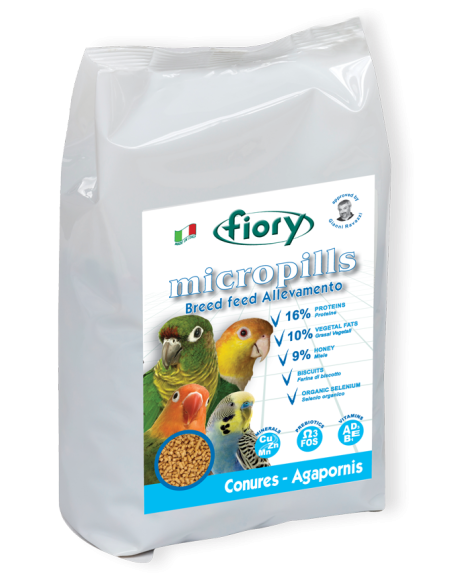 Fiory Micropills Breed Feed Allevamento gr 750. Mangime Per Uccelli.