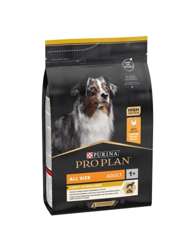 Purina Pro Plan All Size Adult Light / Sterilised Ricco In Pollo (3 kg). Crocchette per cani .