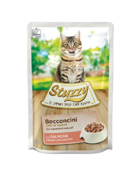 Stuzzy Cat Bocconcini con Salmone gr.85. Cibo Umido Per Gatti .