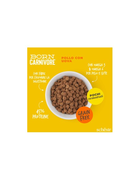 SCHESIR Born Carnivore Baby Pollo & Uovo kg 1,250. Cibo Secco Per Gatti