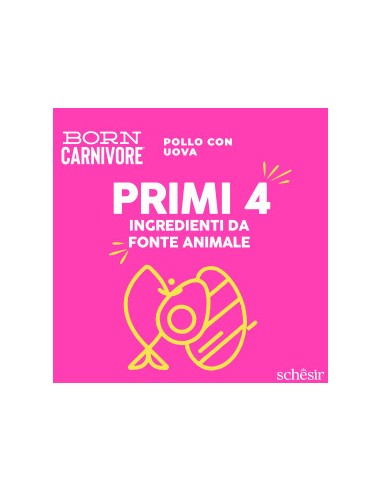 Schesir  Born Carnivore Baby Pollo e Uova Gr.255. Cibo Secco per Gatti.