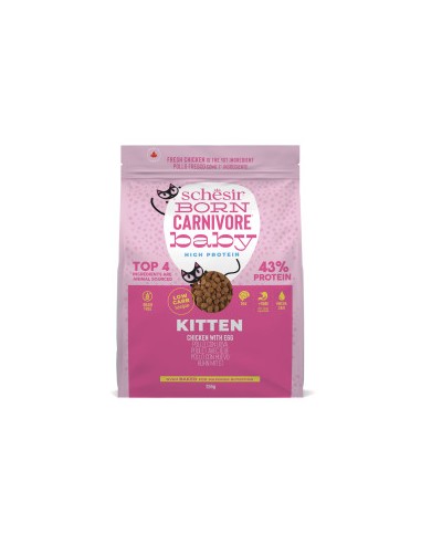 Schesir  Born Carnivore Baby Pollo e Uova Gr.255. Cibo Secco per Gatti.