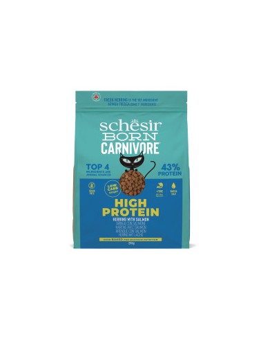 SCHESIR Born Carnivore Aringa & Salmone Gr.255.Cibo Secco Per Gatti.