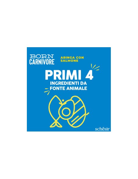SCHESIR Born Carnivore Aringa & Salmone kg. 1,250 .Cibo Secco Per Gatti