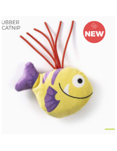 Gioco Gatto Tessuto e Gomma Pirahna . Giochi Per Gatti .