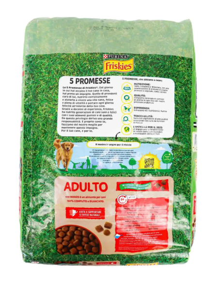 FRISKIES ADULT Manzo e Verdure Kg.7. Crocchette per cani