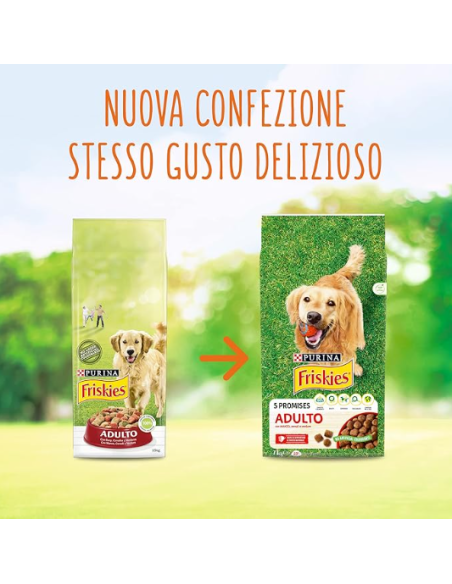 FRISKIES ADULT Manzo e Verdure Kg.7. Crocchette per cani