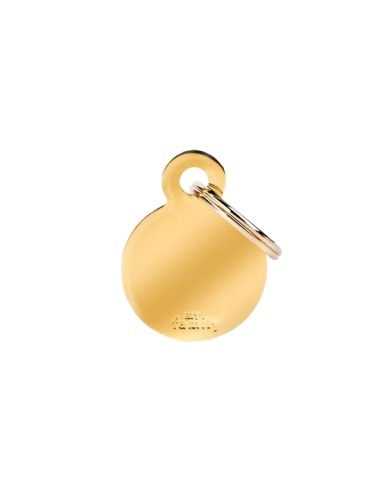 Medaglietta Basic Cerchio Piccolo Ottone Dorato. Medagliette per cani