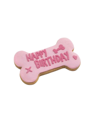 Biscotto Forma osso Happy Birthday . Snack Per Cani