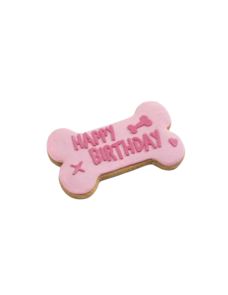 Biscotto Forma osso Happy Birthday . Snack Per Cani