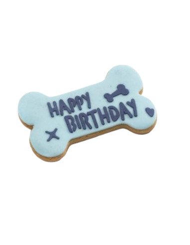Biscotto Forma osso Happy Birthday . Snack Per Cani