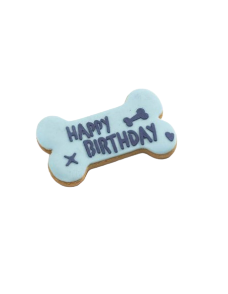 Biscotto Forma osso Happy Birthday . Snack Per Cani