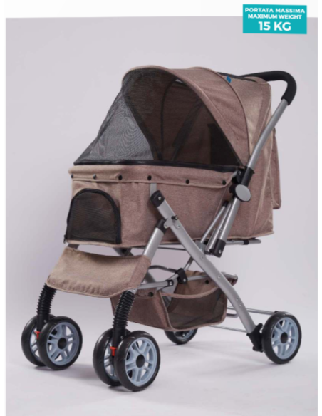 Passeggino con Maniglione Reversibile Deluxe Khaki. Trasporto