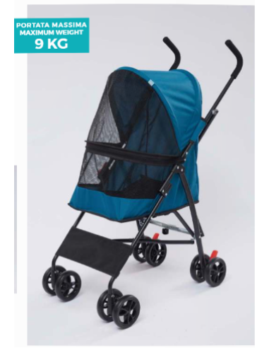 Passeggino Easy Blu. Trasporto per cani .