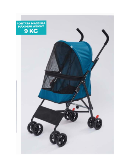 Passeggino Easy Blu. Trasporto per cani .
