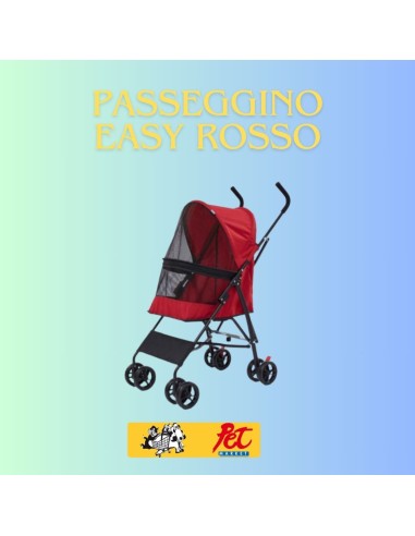 Passeggino Easy Rosso. Trasporto per cani