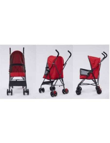 Passeggino Easy Rosso. Trasporto per cani