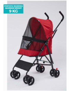 Passeggino Easy Rosso. Trasporto per cani 2