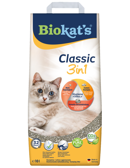 Biokat's Natural Classic 3 in 1 kg 10. Lettiere per gatti.