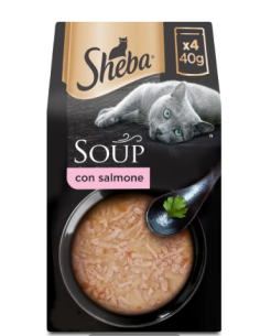 Sheba Soup Salmone 4 x 40gr. Cibo Umido Per Gatti .