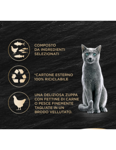Sheba Soup Salmone 4 x 40gr. Cibo Umido Per Gatti .