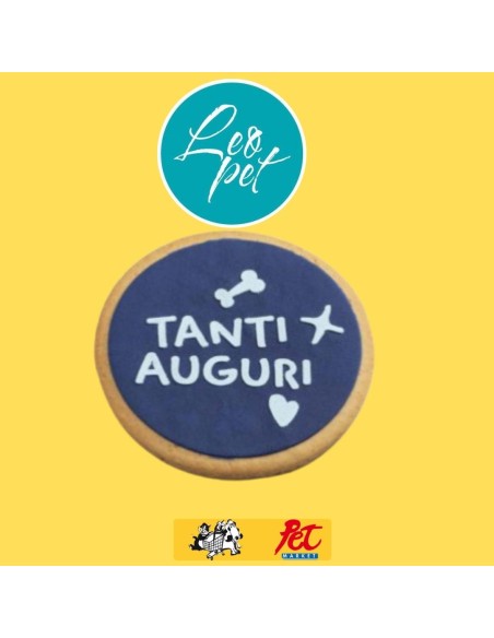 Torta di Compleanno Auguri Azzurro. Snack Per Cani