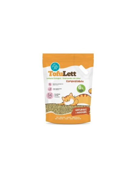 Lettiera Tofulett Naturale e Inodore litri 6. Lettiere per gatti