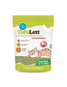 Lettiera Tofulett Te' Verde 6 litri . Lettiera per gatti .