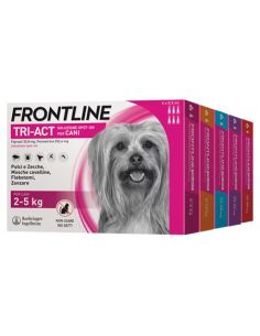 Frontline Tri-act 2-5 kg 6 pipette . Antiparassitario per Cani . 2