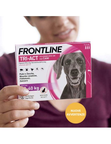 Frontline Tri-act 20-40 kg 6 pipette . Antiparassitario per cani.