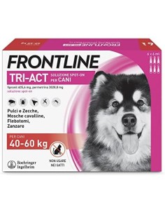 Frontline Tri - Act 40-60 kg . 6 Pipette . Antiparassitario per Cani