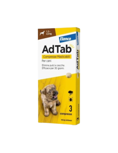 Adtab Compresse Masticabili Per Cani  1,3-2,5 KG. Antiparassitario Per cani . 2