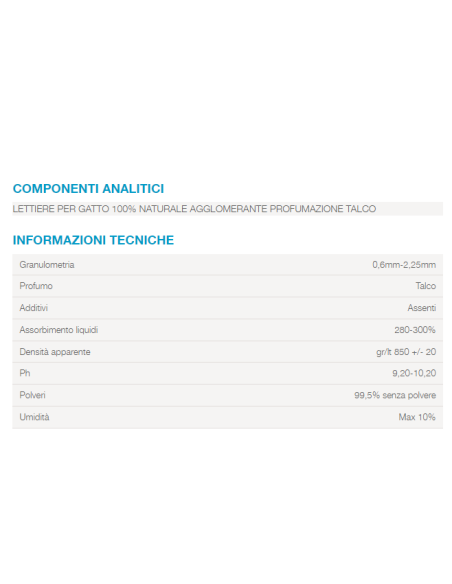 Lettiera Bentonite Agglomerante talco litri 5. Lettiere per gatti .