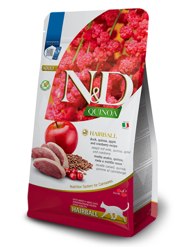 Natural and Delicious Gatto Quinoa Hairball gr 300. Cibo Secco Per Gatti.