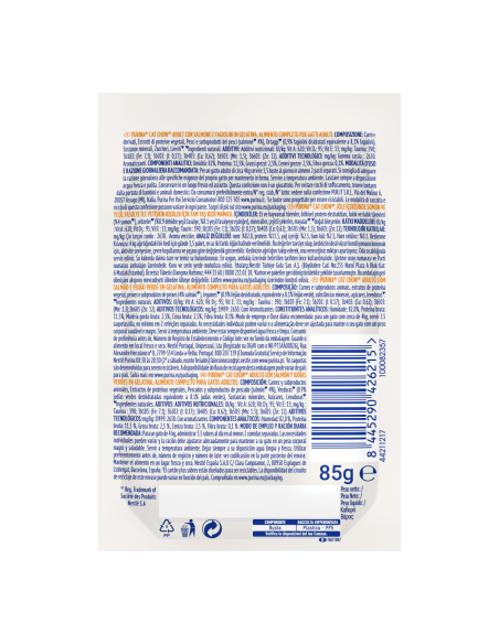 Purina Cat Chow Multipack Salmone e Fagiolini Busta 10 x85 gr. Cibo Umido Per Gatti.