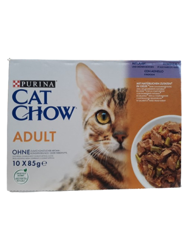 Purina Cat Chow Multipack Agnello e Fagiolini Busta  10 X 85 gr. Cibo Umido per gatti.