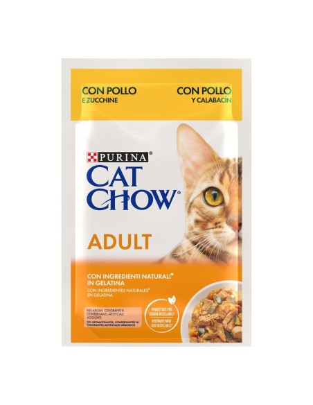 Purina Cat Chow Multipack Pollo e Zucchine Busta  10 X 85 gr.Cibo Umido Per Gatti .