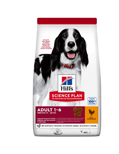 Hill's Canine Adult Medium Pollo kg 14. Crocchette per Cani.