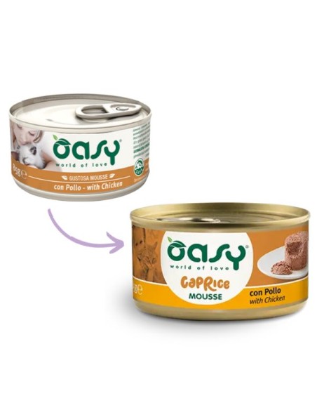 Oasy Caprice Mousse pollo Gr85. Cibo Umido Per Gatti