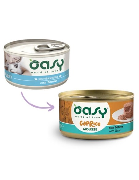 Oasy Caprice Mousse Tonno Gr85. Cibo Umido Per Gatti
