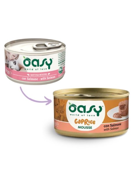 Oasy Caprice Mousse salmone Gr85. Cibo Umido Per Gatti