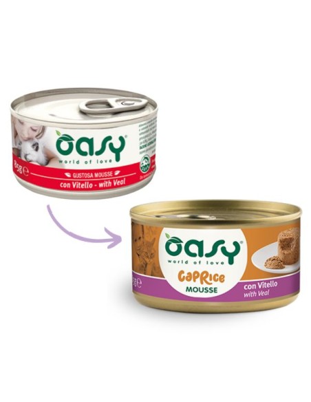 Oasy Caprice Mousse vitello Gr85. Cibo Umido Per Gatti