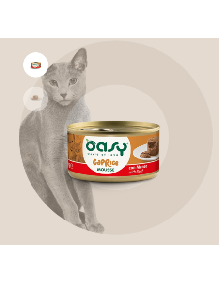 Oasy Caprice Mousse Manzo gr 85. Cibo Umido per gatti