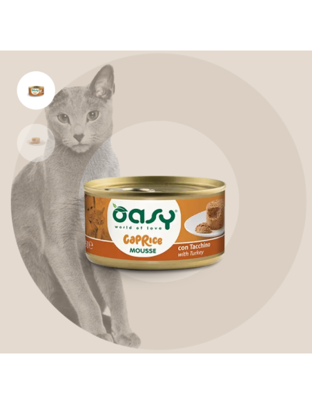 Oasy Caprice Mousse Tacchino gr 85. Cibo Umido Per Gatti