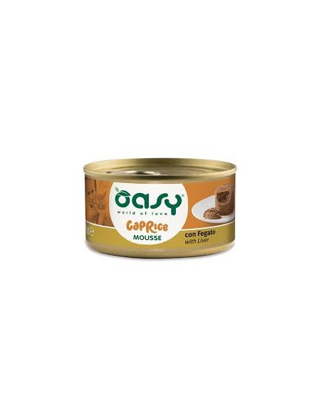 Oasy Caprice Mousse Con Fegato gr 85. Cibo Umido Per Gatti .