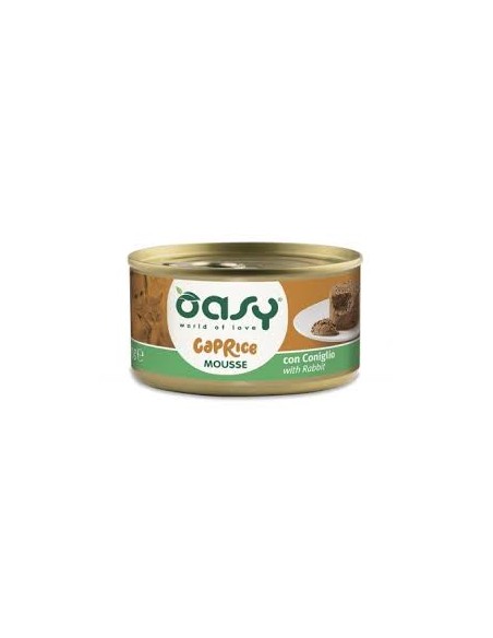 Oasy Caprice Mousse Con Coniglio gr 85. Cibo Umido Per Gatti.